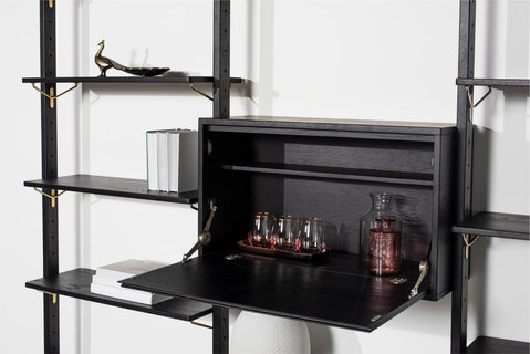 Theo Wall Unit with Large Shelves  Modern Industrial – The Design Tap
